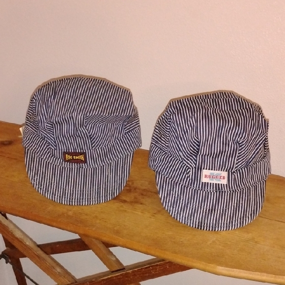 Wrangler Other - 2 Vintage hickory Stripped Conductor Hats W/Tags Big K & Big Smith